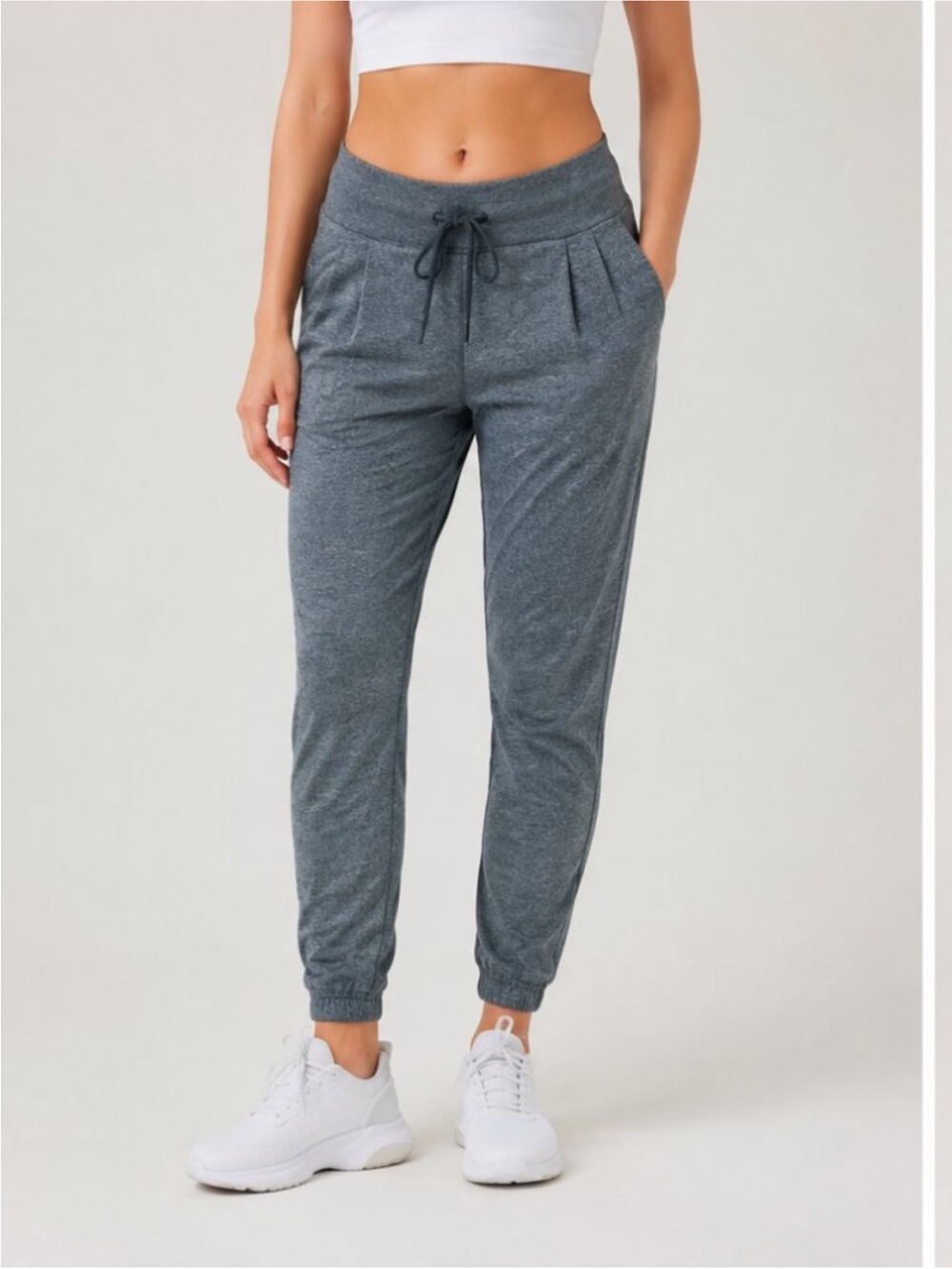 Lolë Lounge Gorpcore Pants Gray Drawstring Tapered Leg Jogger Size large
